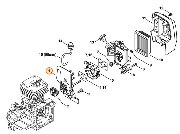 Obudowa gaźnika, Stihl 41341200105