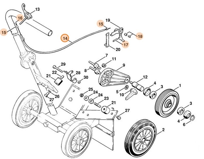 Cięgno sterowania główną przepustnicą, Stihl 42011801100