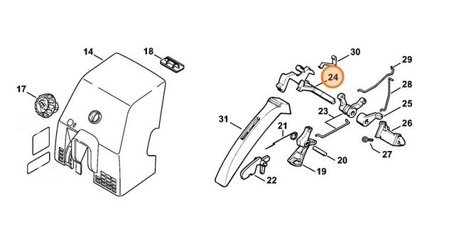 Wałek przełącznika, Stihl 11241820900