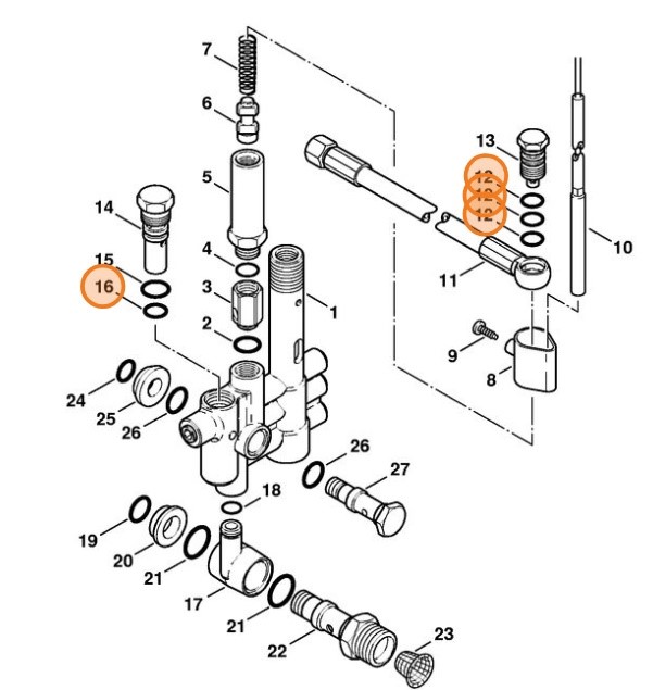 Okrągły pierścień uszczelniający 13x2-NBR70, Stihl 96459457544