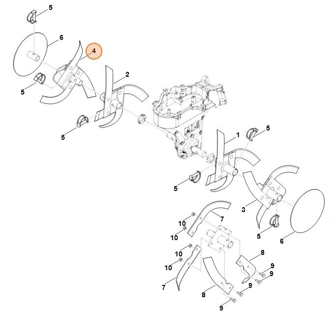 Zespół roboczy kompl., zewn. prawy, Stihl 62417100215