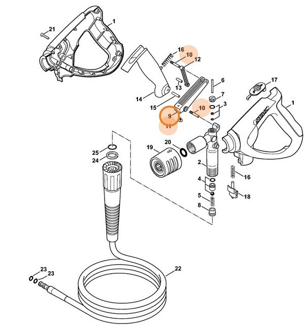 Dźwignia uchylna, Stihl 49255009200