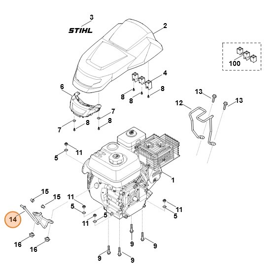 Uchwyt przedni, Stihl 62507162510