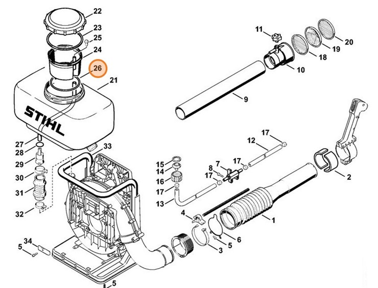 Okrągły pierścień uszczelniający 120x5, Stihl 96459458971