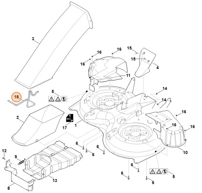 Pałąk kanału wyrzutowego, Stihl 61607062800