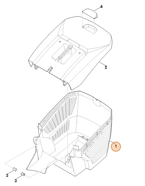 Dolna część kosza na trawę, Stihl 63387039601