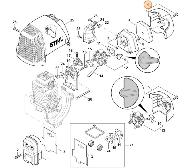 Pokrywa filtra, Stihl 41801401006