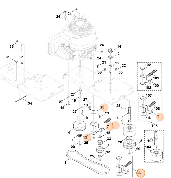 Zestaw napinacza paska, Stihl 60120071094