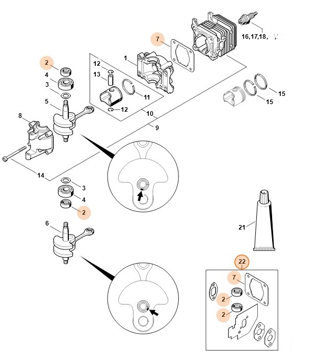 Zestaw uszczelek, Stihl 42280071050
