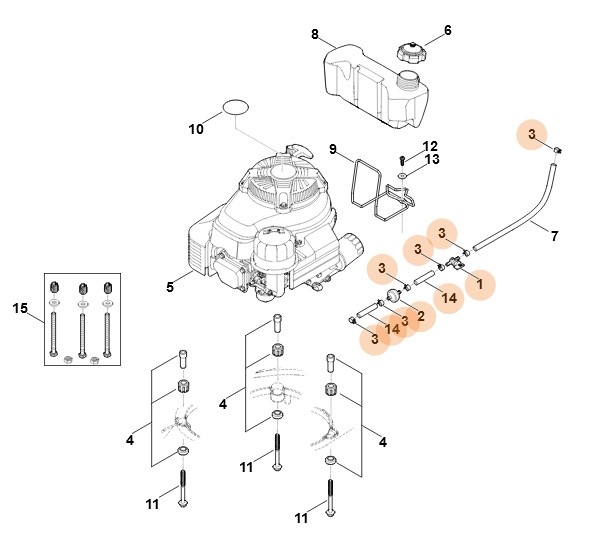 Giętki przewód paliwowy kompl., Stihl 63783502700