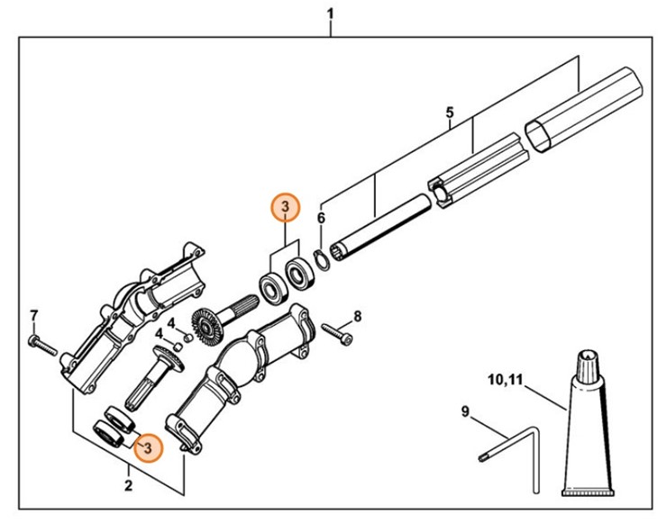 Zestaw łożyska kulkowego, Stihl 41820071004