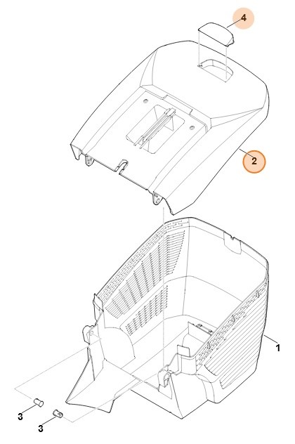 Górna część kosza na trawę, Stihl 63387602110