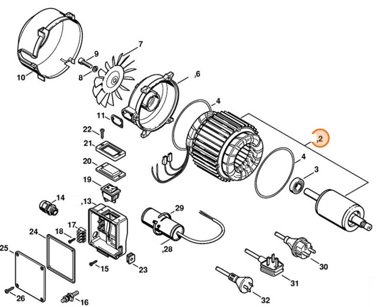 Silnik elektryczny 230 V/50 Hz, Stihl 47196000203