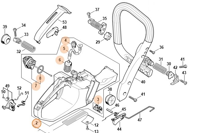 Obudowa zbiornika paliwa, Stihl 11403500840
