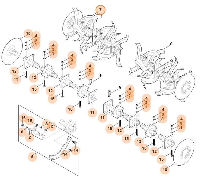 Zespół roboczy kompl., prawy, Stihl 62517100203