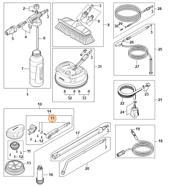 Zestaw okrągłych pierścieni, Stihl 49100070800