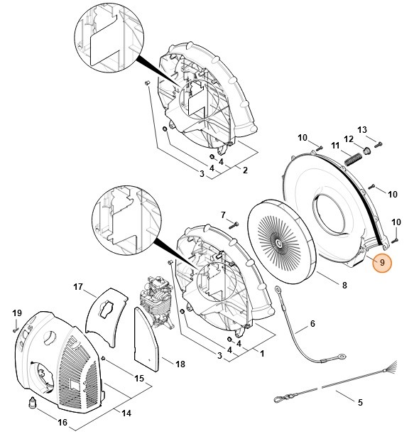 Obudowa dmuchawy - zewnątrz, Stihl 42827010700