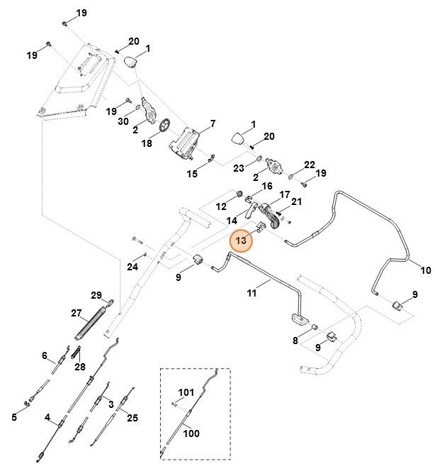 Dźwignia blokująca, Stihl 63751626700
