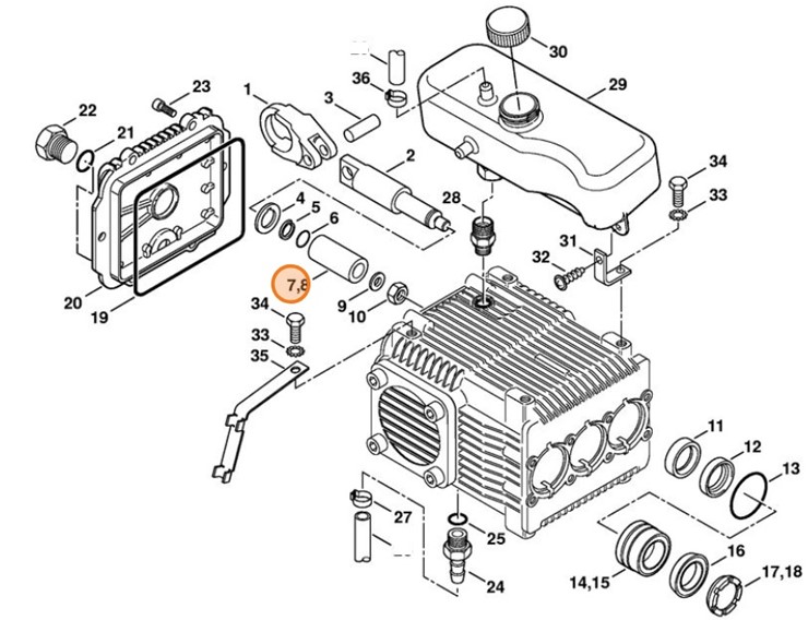 Zestaw tłoka Ø 20 mm, Stihl 47477607050