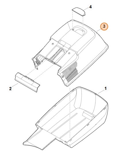 Górna część kosza na trawę, Stihl 63717602102