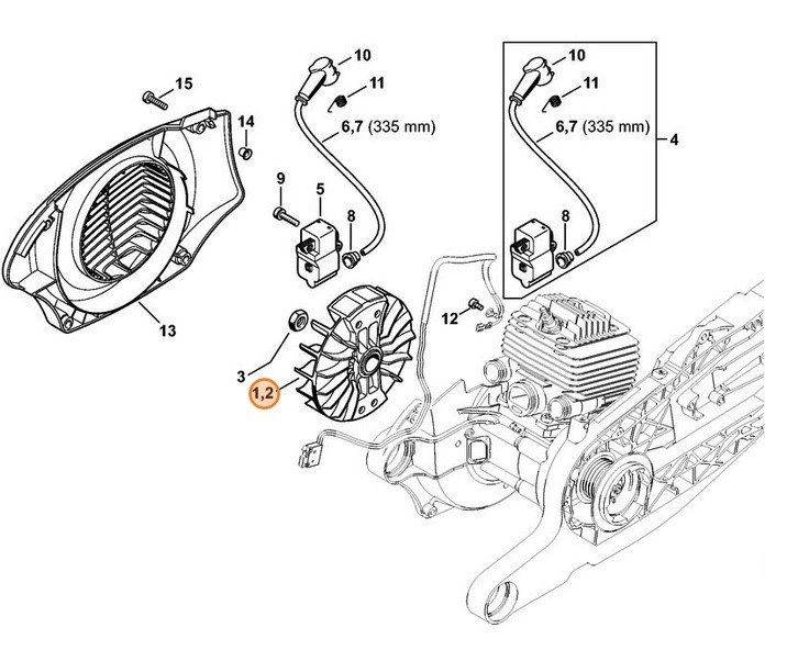 Koło zamachowe, Stihl 4224 400 1200