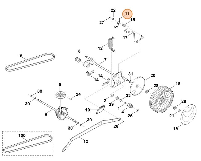 Sprężyna kątowa, Stihl 63647034900
