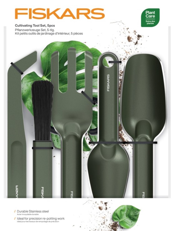 Plant Care Zestaw 5 metalowych narzędzi do sadzenia roślin, Fiskars 1080778