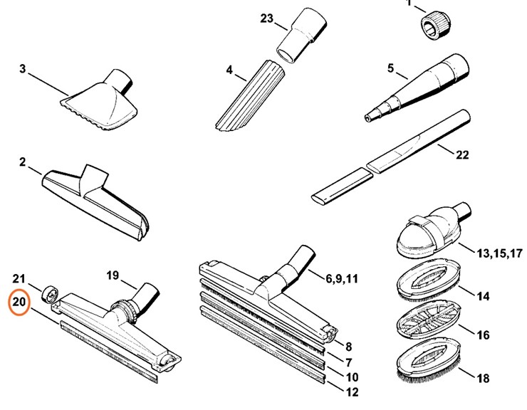Zestaw wymienny gumowych krawędzi uszczelniających, 49015042801