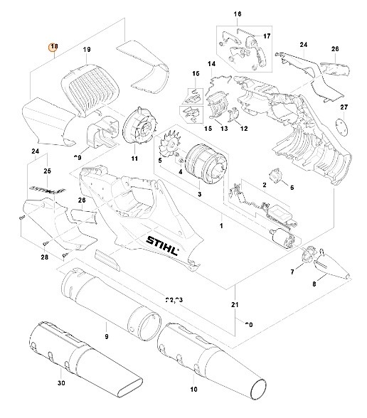 Zestaw wkładek tłumiących, Stihl BA020071000