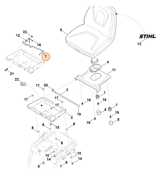 Dźwignia regulacyjna, Stihl 61407632920