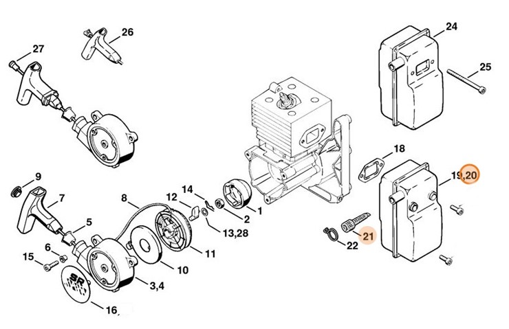 Tłumik wydechu spalin, Stihl 42031400602