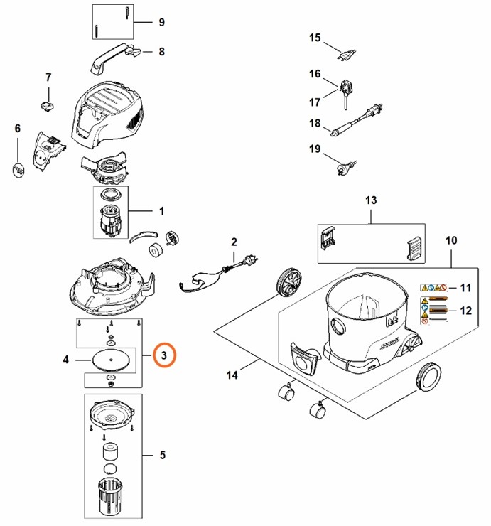 Zestaw śrub z podkładkami, Stihl SE010071001