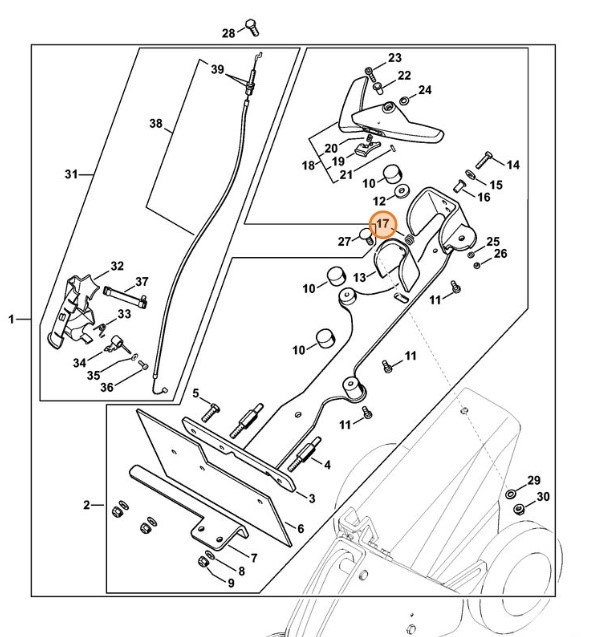 Sprężyna dociskowa, Stihl 00009971303
