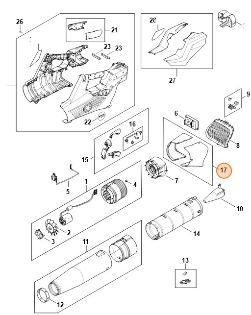 Zestaw wkładek tłumiących, Stihl BA040071000