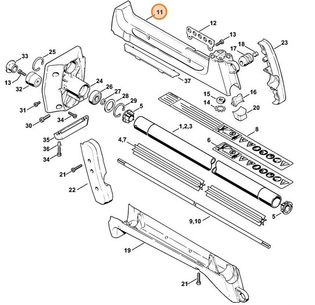 Obudowa AV - góra, Stihl 41167911003