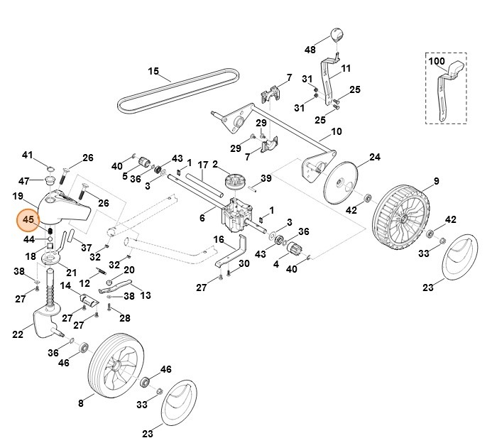 Sprężyna dociskowa 7,0x10x20,4, Stihl 96910032520