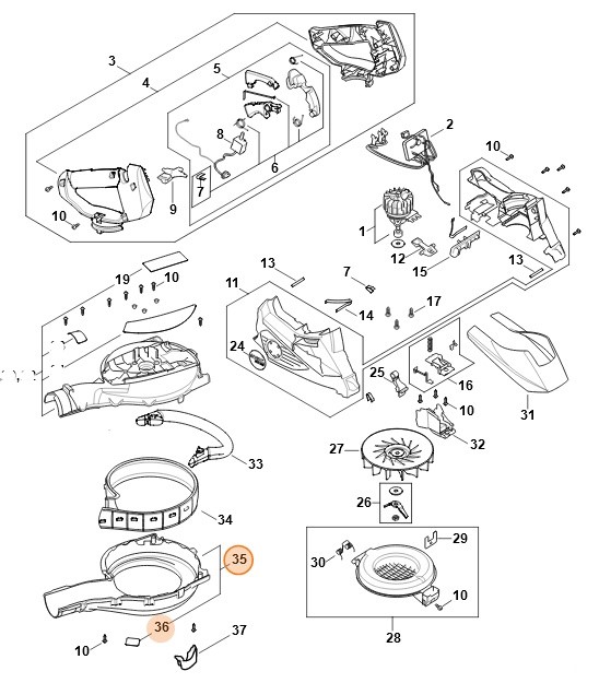 Obudowa dmuchawy, Stihl SA027004101
