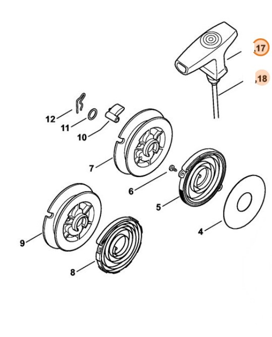 Uchwyt ElastoStart, Ø 4,5 mm, Stihl 00001903414