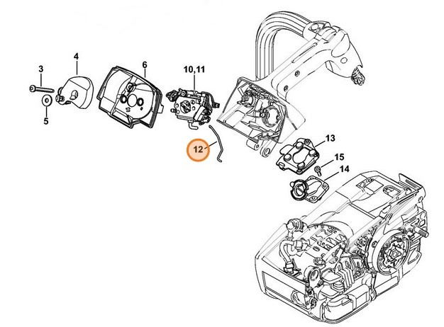 Cięgno sterowania główną przepustnicą, Stihl 11451821506
