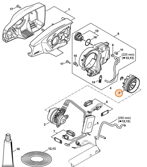 Koło łopatkowe wentylatora, Stihl 48576073002