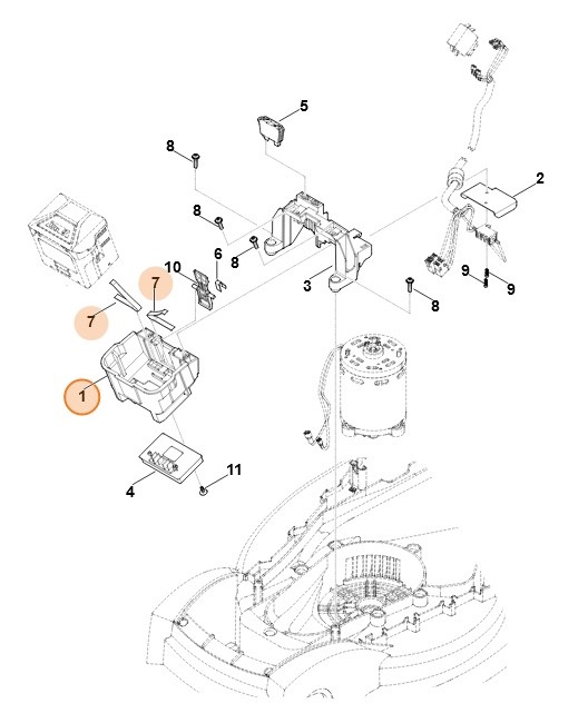 Uchwyt akumulatora, Stihl 63114000300