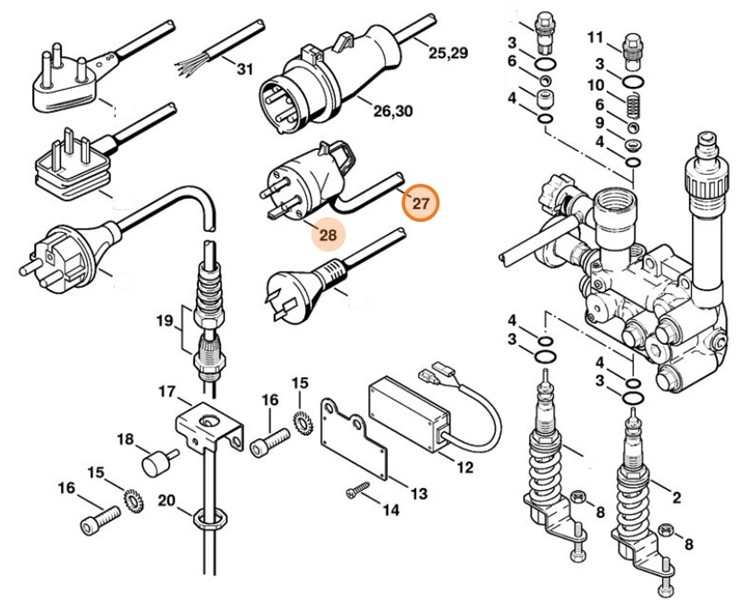 Przewód przyłącza zasilania F, Stihl 47244402000
