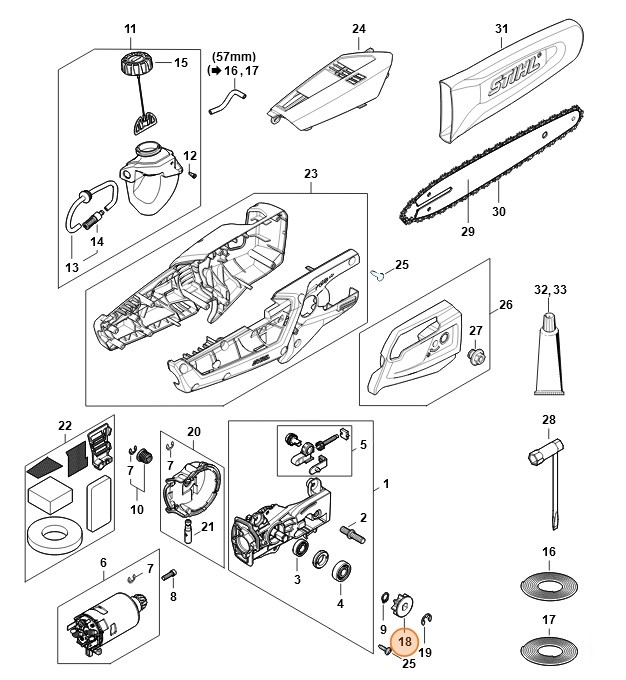 Koło napędu łańcucha 1/4" 8Z, Stihl LA026421200