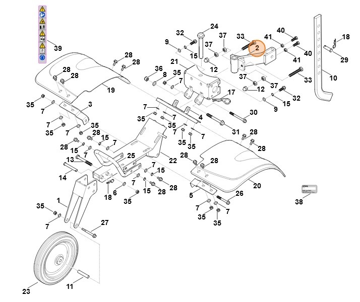 Uchwyt ogranicznika głębokości, Stihl 62507104504