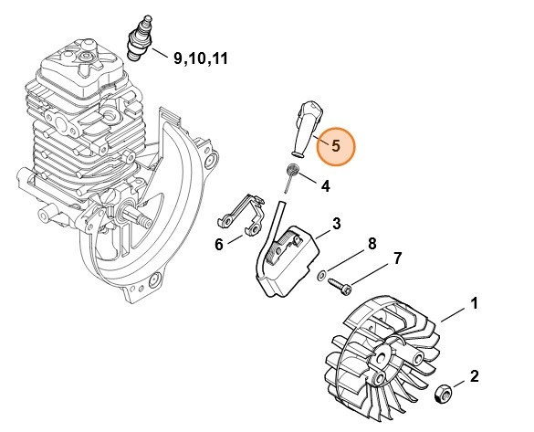 Wtyczka przewodu zapłonowego, Stihl 00004051005
