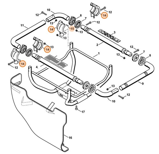 Obudowa AV (antywibracyjna), Stihl 43137900901