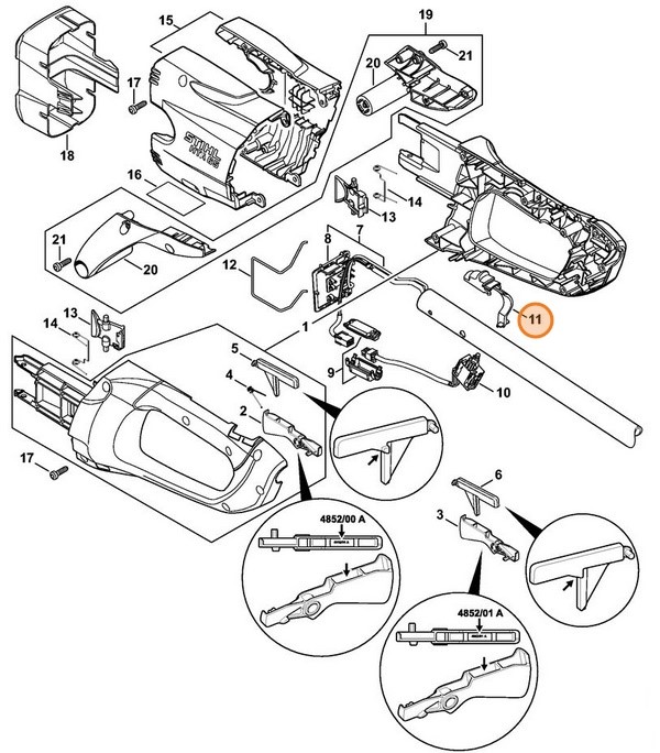 Dźwignia mechanizmu ryglującego, Stihl 48524352800