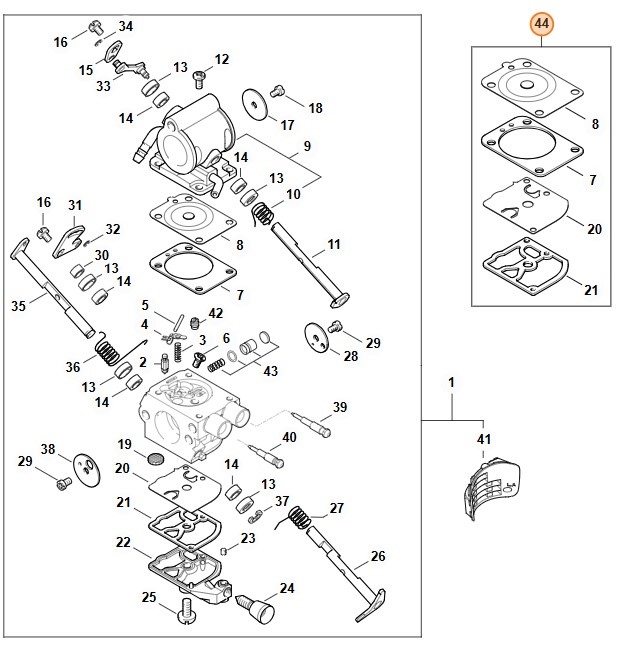 Zestaw podzespołów gaźnika, 42380071060