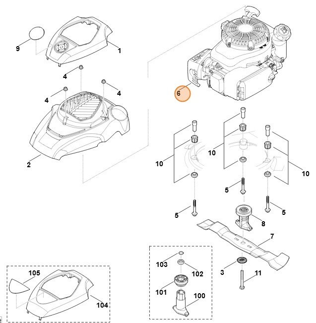 Spalinowy silnik benzynowy HD775 (HD775-3027), Stihl 63640111832