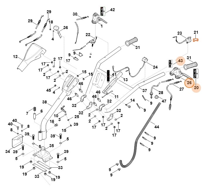 Dźwignia lewa, Stihl 62517103501
